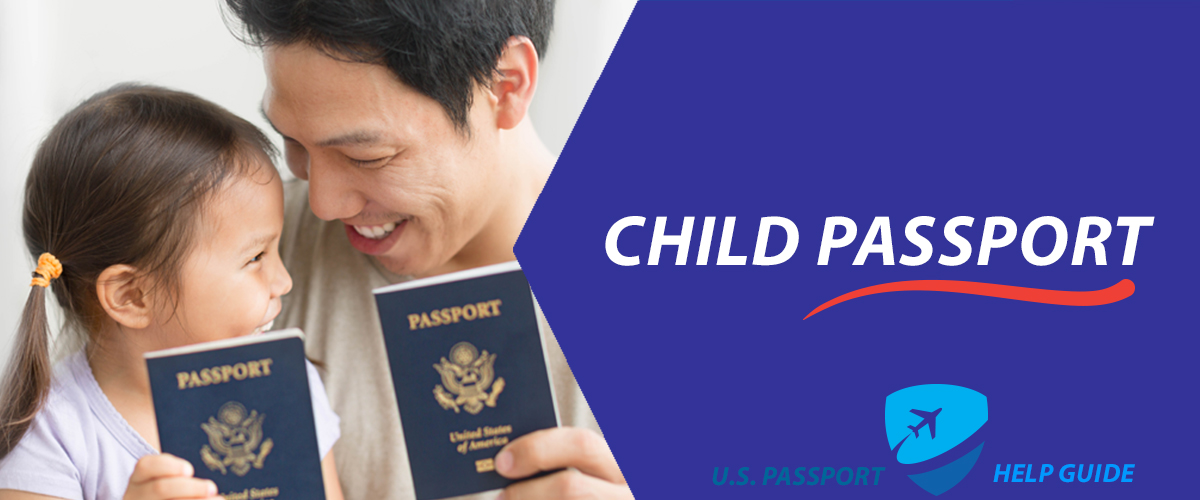 Child with dad holding two US passport